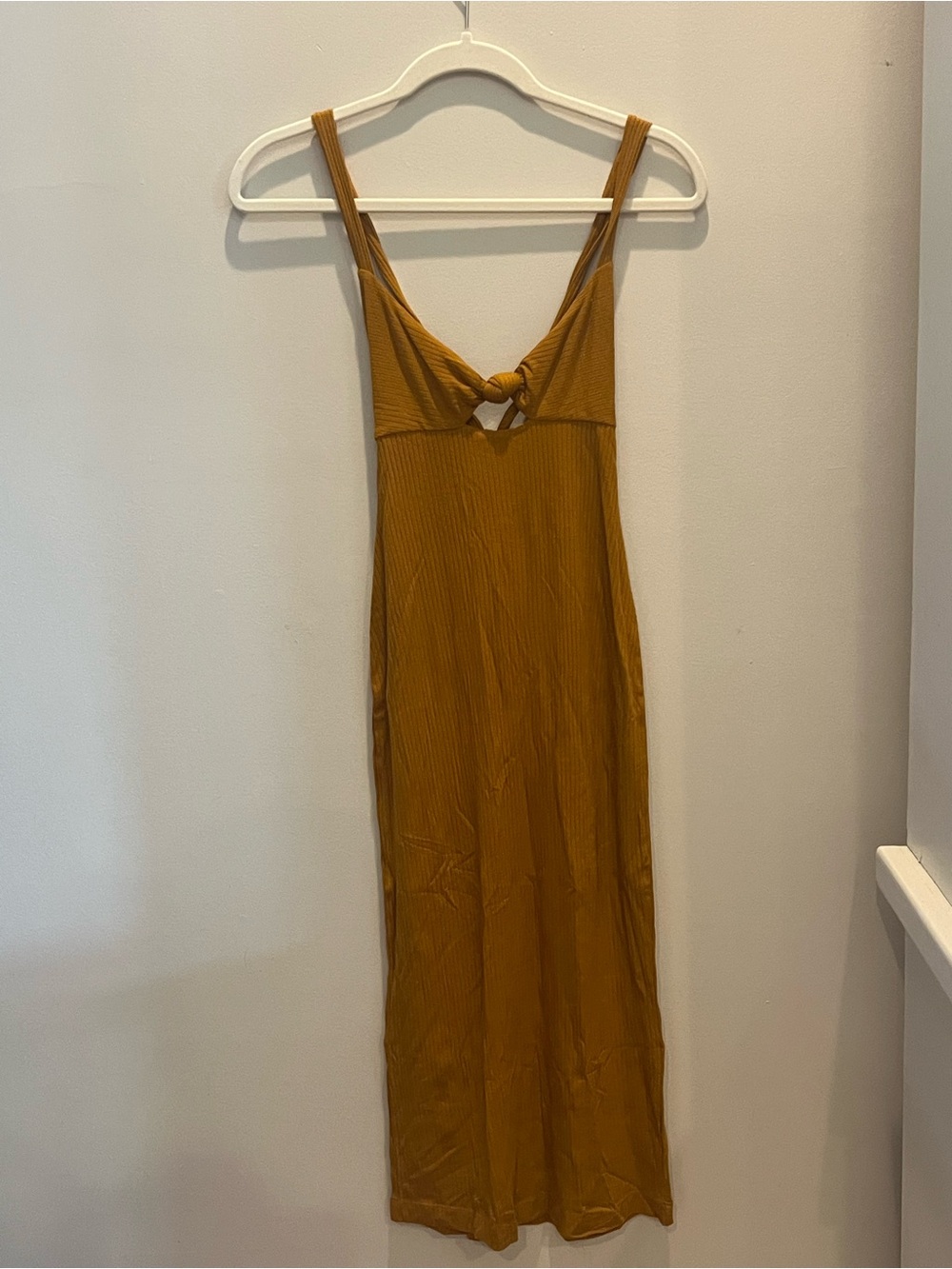 l*space Mustard Knot-Front Maxi Dress